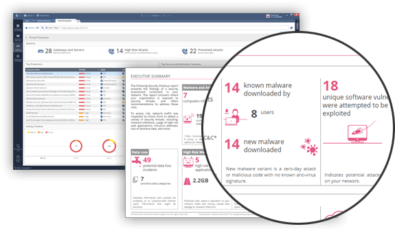 Экспертиза в реальном времени: SmartEvent коррелирует журналы от всех устройств Check Point, включая EndPoint, чтобы идентифицировать подозрительную активность, отслеживать тенденции и расследовать/смягчать события.